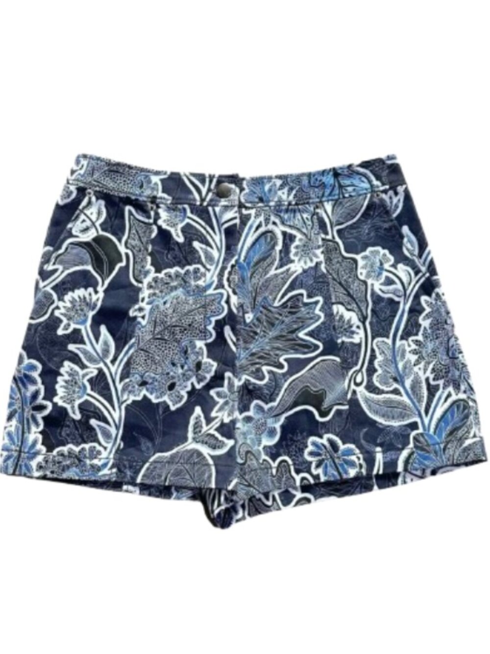 Parker Navy Floral High-Rise Printed Shorts